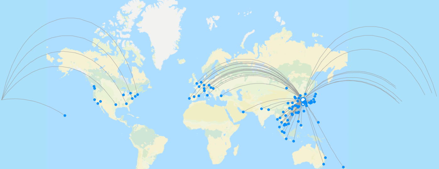 Korea airline map