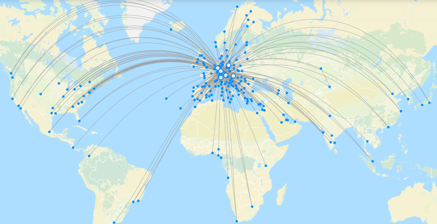 Lufthansa Airline map