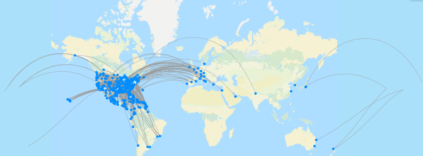 american airline map